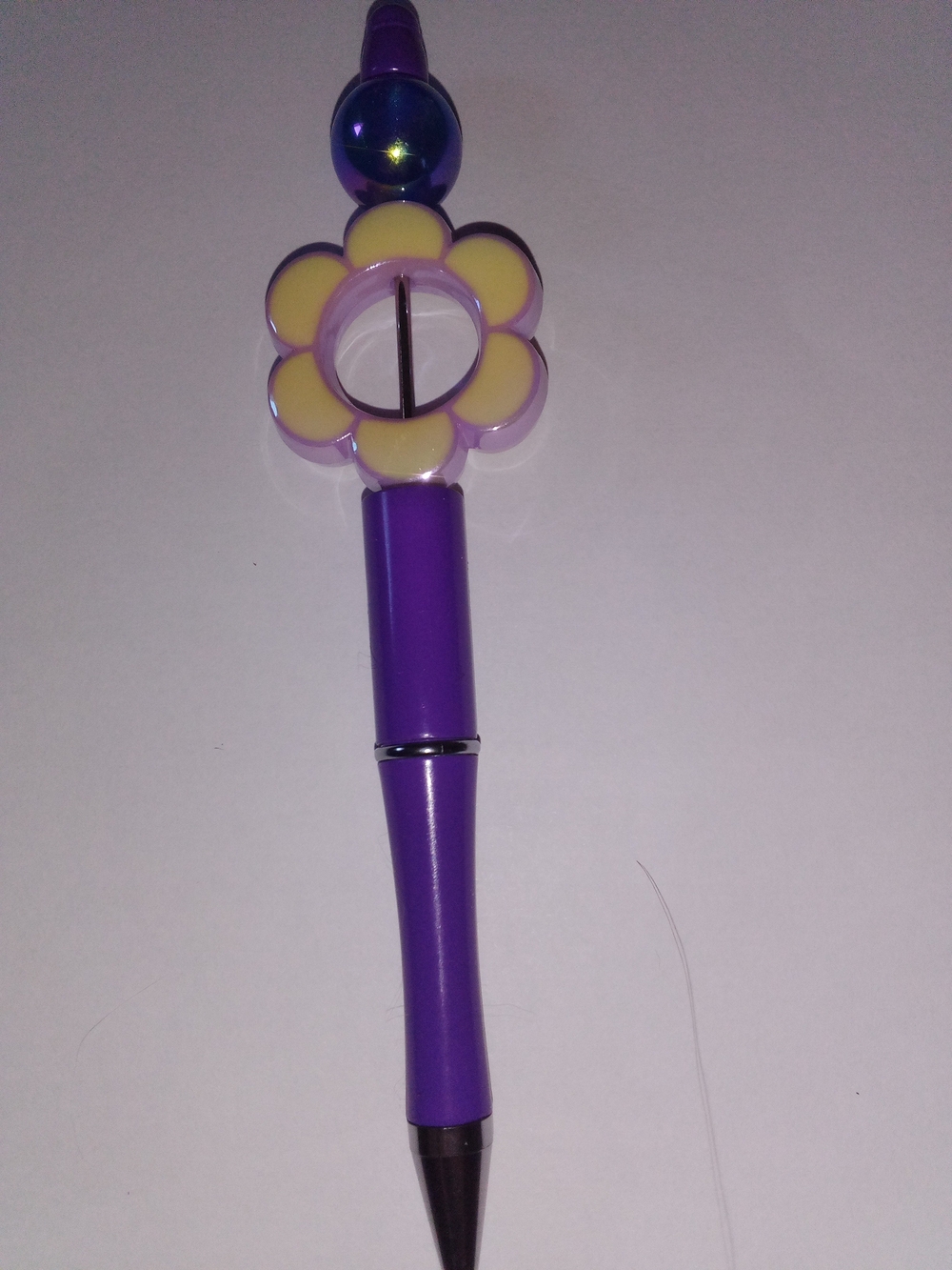 Purple Flower-Top Ballpoint Pen
